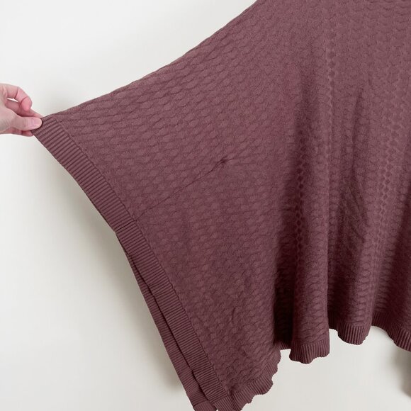 Lululemon Divinity Poncho Cashmere Woven Knit Cable Scarf Cardigan Sweater Shawl - Picture 8 of 12